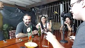 Lukas Zaad and Nicoly Mattos chatting about sex and mischief on the podcast 😜