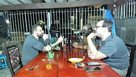 Lukas Zaad and Nicoly Mattos chatting about sex and mischief on the podcast 😜