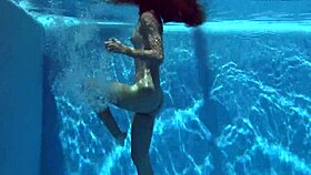 irina aka stephanie moon, mega hot pornstar skinny brunette russian, horny underwater outdoor public scene