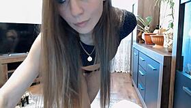 sexy girl in cute panties teases with perfect body and toys