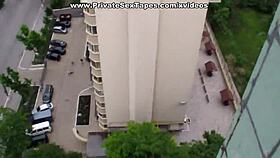 Amateur couple finds wild ecstasy on the 16th floor. Their private passion unfolds.
