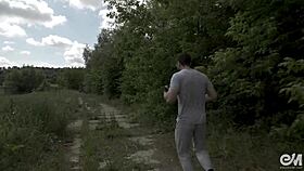 naked boxer got gay precum and hard erect cock during workout