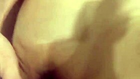 Big purple dildo stretching a tight wet pussy hard