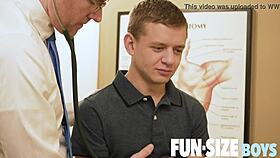 Funsizeboys hung older doctor breeds nervous young 18+ bottom bareback in gay action