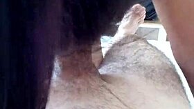 Eating her ass and cumming on tits. Brazilian amateur fucks hard.