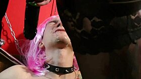 Dominatrix Nika Fucks a Feminized Bitch's Mouth with a Black Strapon Drooling Pegging