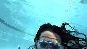 brunette cougar sofie marie masturbates pussy underwater pool 😏