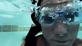 brunette cougar sofie marie masturbates pussy underwater pool 😏