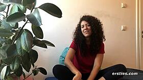 Mary Touches Her Shaved Pussy