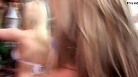 Clothed woman seduces naked man in erotic tease