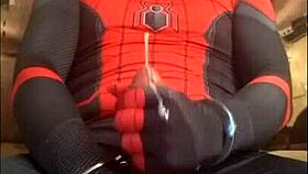 gay spiderman solo spandex suit
