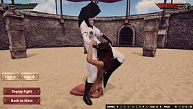 Draka and Greta wrestle naked, licking pussies in rough lesbian face sitting with spanking and cunilingus – who will dominate?