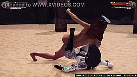 Draka and Greta wrestle naked, licking pussies in rough lesbian face sitting with spanking and cunilingus – who will dominate?