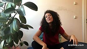 Mary Touches Her Shaved Pussy