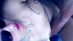 Vicky fucks in the shower with an unknown man without condom and creampie