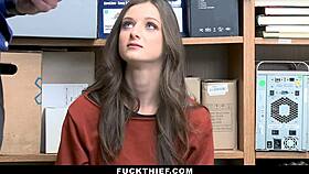 Strict Officer Catches Thieving Teen 18+ Kenzi Ryans With Big Cock In Office