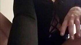 pov striptease from busty brunette stoner 😏