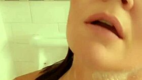 Looloveloo takes a cum shower while bathing in the shower