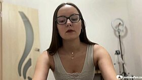 Geez, I’m like, totally into showing my cock-riding tricks with my nerdy vibe, ripped clothes, and fishnet shorts, ya feel me?