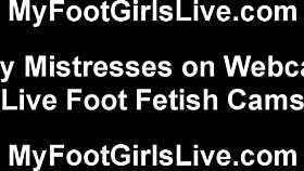 She guides you to stroke your cock and cum on her feet.