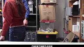 Strict Officer Catches Thieving Teen 18+ Kenzi Ryans With Big Cock In Office