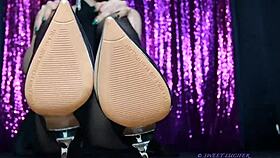 goddess rebecca diamante and sweet lucifer make their slave lick soles in total humiliation