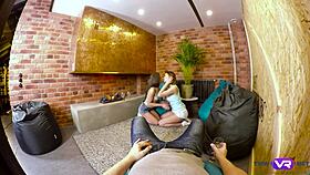 College friends Carolin and Lita Phoenix host a wild group party at TMW VR Net