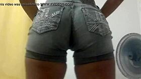 My wife in shorts and jeans showing cameltoe