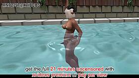 3D micro bikini fun in outdoor setting