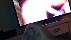 black man strokes huge hard cock to cum