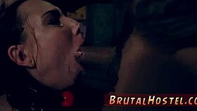 Girl punished hard with strap-on domination.