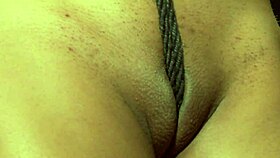 Ebony lesbians fingered and masturbated in rough bondage