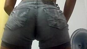 My wife in shorts and jeans showing cameltoe