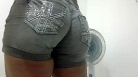 My wife in shorts and jeans showing cameltoe