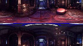 I give lacy channing a blowjob in the victorian mansion, her curly hair bouncing