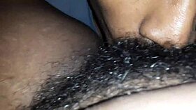 Hairy Chocolate Pussy Gets Licked In Oral Fun