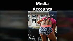 Is TS Angelique Monroe washing her bike outdoors?