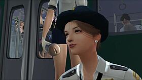 In the crowded train, the molester gives a handjob to the Japanese girl in this hentai anime.