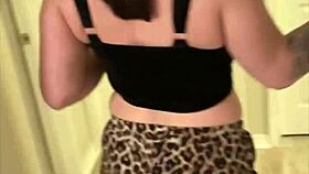 Big booty white girl blows plumber rides dick swallows cum