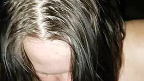 Blowjob delivered by experienced redhead cougar in intimate setting