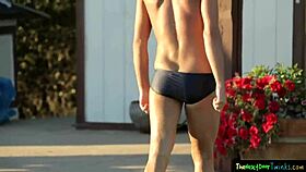 Handsome teen 18+ rimmed and spitroasted in anal threesome