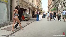 Euro babe fucked in public outdoors