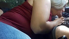 Blonde Milf Pays Taxi Driver With Bent-Over Blowjob In Public Car.