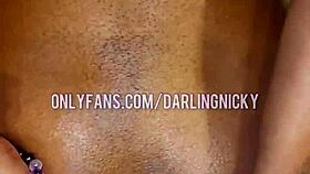 Ebony darling Nicky Creamy takes monster cock!