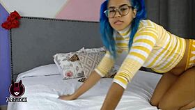 Latina College Girl Masturbates with Dildo