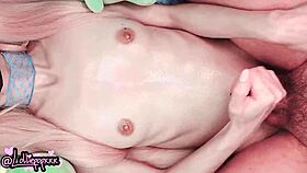 skinny 18yo mexican girl bound and giving handjob cumshot on small tits