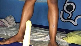 Crazybitch263 rides 12-inch dildo deep