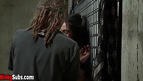 Cute brunette disciplined and fingered in the dungeon, it's rough and kinky