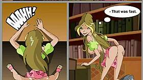 Flora and Helia club sex in cartoon flash hentai game