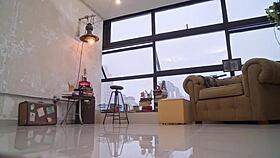 Domme guides slave through intense session